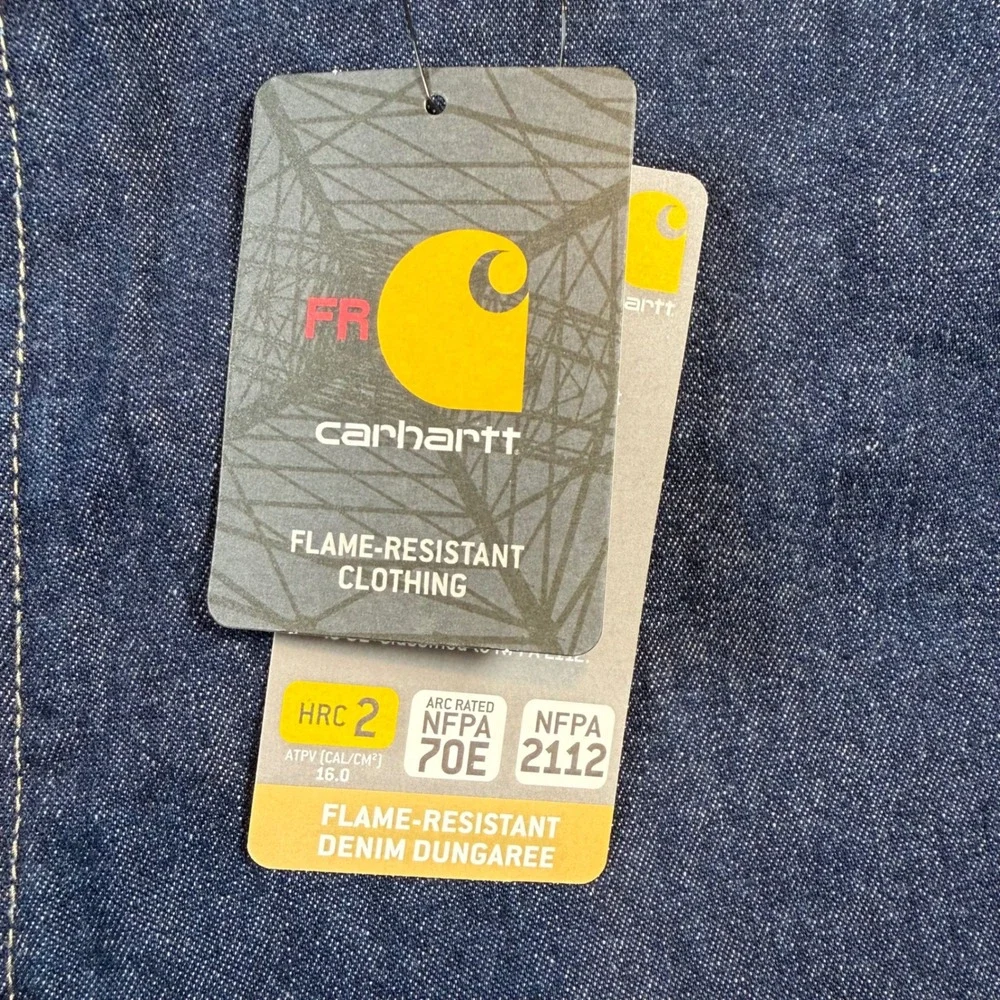 NEW Carhartt Dungaree Jeans Mens 46x36 Flame Resistant Original Fit‎ FRB13 401